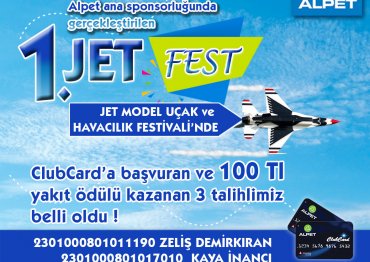 1.Sİ DÜZENLENEN JETFESTDE GERÇEKLEŞEN  CLUBCARD ÇEKİLİŞİ SONUÇLANDI!